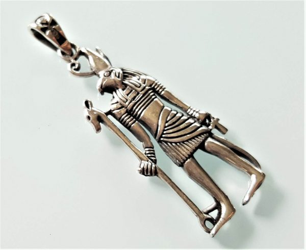 Horus 925 Sterling Silver Pendant HORUS God of Egypt Falcon Egyptian God Ankh Sacred Symbol Talisman Amulet Handmade