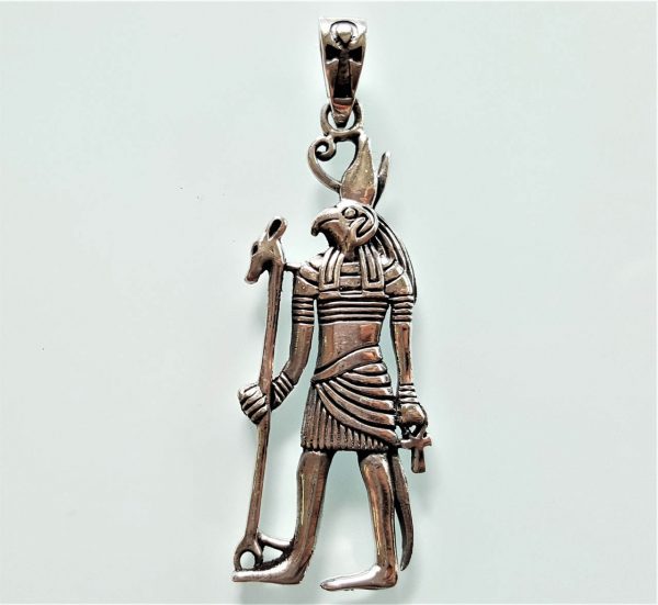 Horus 925 Sterling Silver Pendant HORUS God of Egypt Falcon Egyptian God Ankh Sacred Symbol Talisman Amulet Handmade