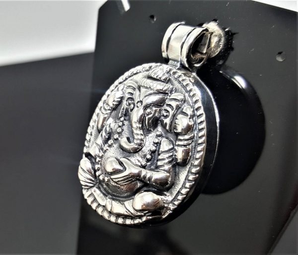 Ganesh Locket 925 Sterling Silver Locket Pendant Great Ganesha Lord of Success Wealth Wisdom Om Aum Talisman Amulet Good Luck Ohm Symbol