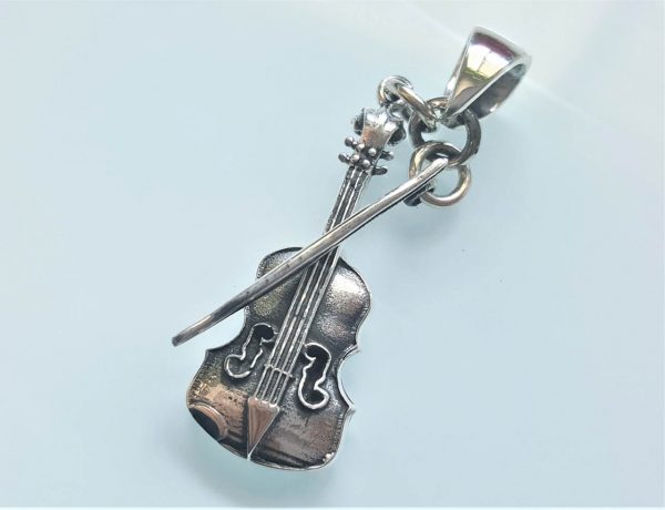 Violin Pendant Sterling Silver 925 Musical Instrument Music Musician Gift Tailisman Classic Music