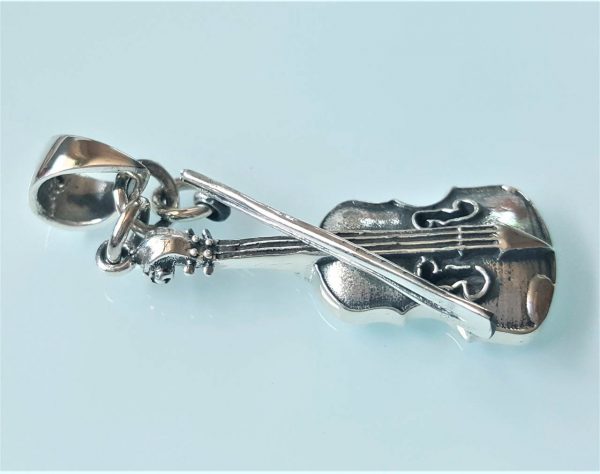 Violin Pendant Sterling Silver 925 Musical Instrument Music Musician Gift Tailisman Classic Music