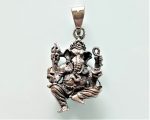 Ganesh 925 Sterling Silver Ring Great Ganesha 4 Hands Lord of Success Wealth Wisdom Ohm Aum Talisman Amulet Good Luck Ohm Symbol