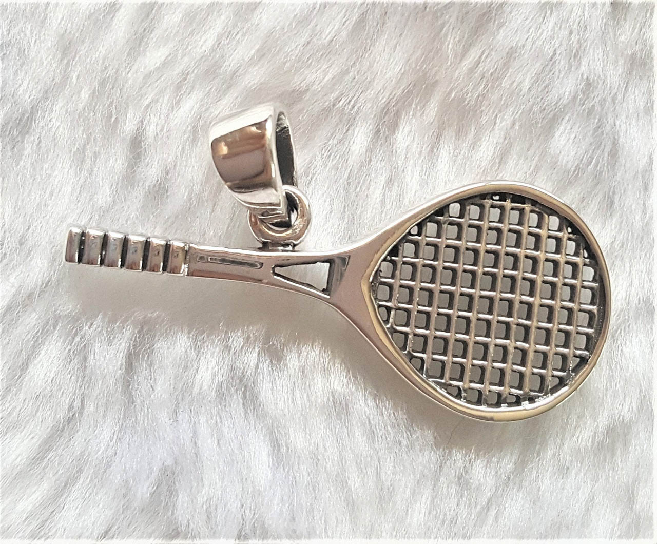 Tennis Racket Pendant STERLING SILVER 925 Good Luck Talisman Gift ...