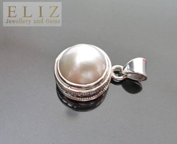 Mobe Pearl Pendant Sterling Silver 925 Natural Ocean Mobe Pearl Exclusive Gift Talisman Amulet