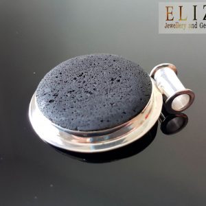 Natural Volcanic Lava Pendant Sterling Silver 925 ENERGY CRYSTAL Mother Earth Essential Oil Diffuser
