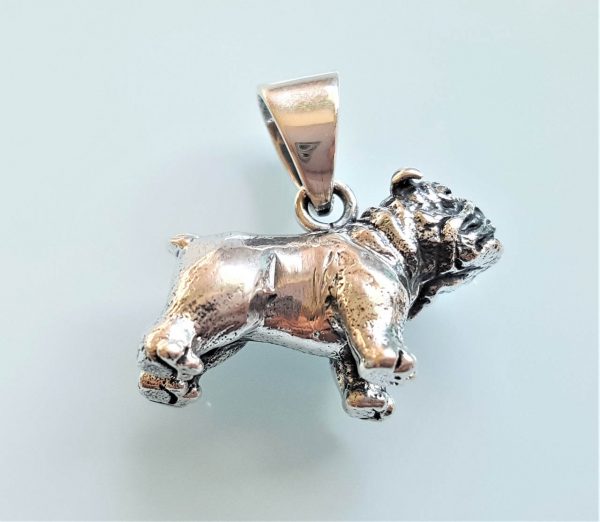 Puppy Dog English Bulldog Pendant 925 Sterling Silver Exclusive Design Handmade