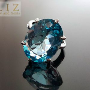 Genuine Blue Topaz Ring Sterling Silver 925 Large Precious Natural Gemstone Exclusive Gift