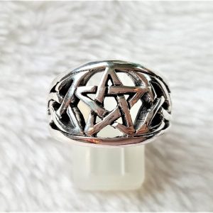 Pentagram Ring 925 Sterling Silver Pentacle Star Sacred Symbols Protective Talisman Amulet Exclusive Gift Handmade