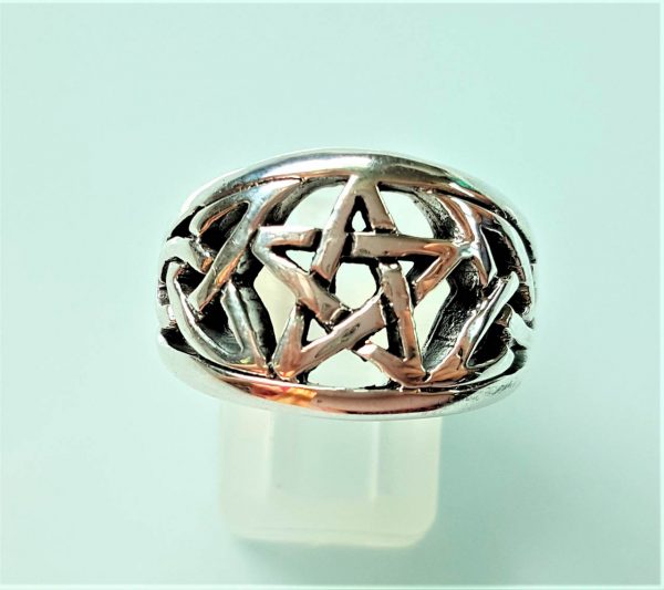 Pentagram Ring 925 Sterling Silver Pentacle Star Sacred Symbols Protective Talisman Amulet Exclusive Gift Handmade