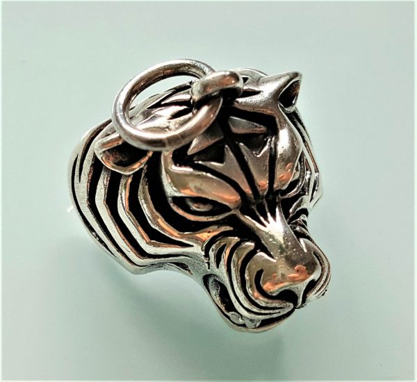 TIGER Pendant 925 Sterling Silver Big Cat Unisex Exclusive Design Talisman Anilmal 15 grams