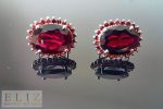 Genuine Garnet Sterling Silver 925 Earrings Excluisve Gemstones Very Rare Large Size Gift for her