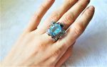 Blue Topaz Ring 925 Sterling Silver Genuine Multi Color Tourmaline White Topaz Natural Gemstones Exclusive Unique Design