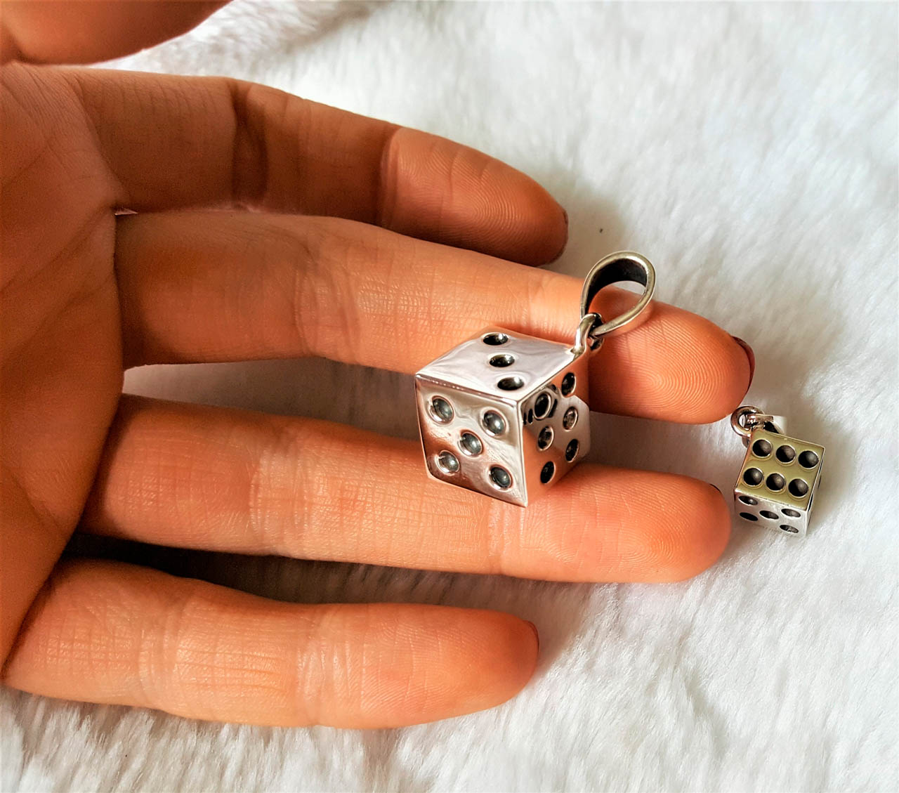 Sterling Silver Logo Dice