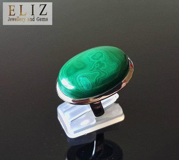 Genuine MALACHITE Ring STERLING SILVER 925 Natural Gemstone