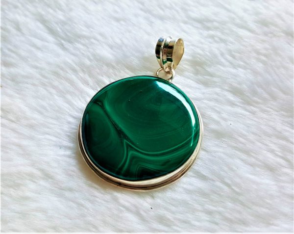 Genuine MALACHITE Sterling Silver 925 Pendant Natural Gemstones Exclusive Gift Talsiman Amulet