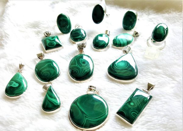 Genuine MALACHITE Sterling Silver 925 Pendant Natural Gemstones Exclusive Gift Talsiman Amulet