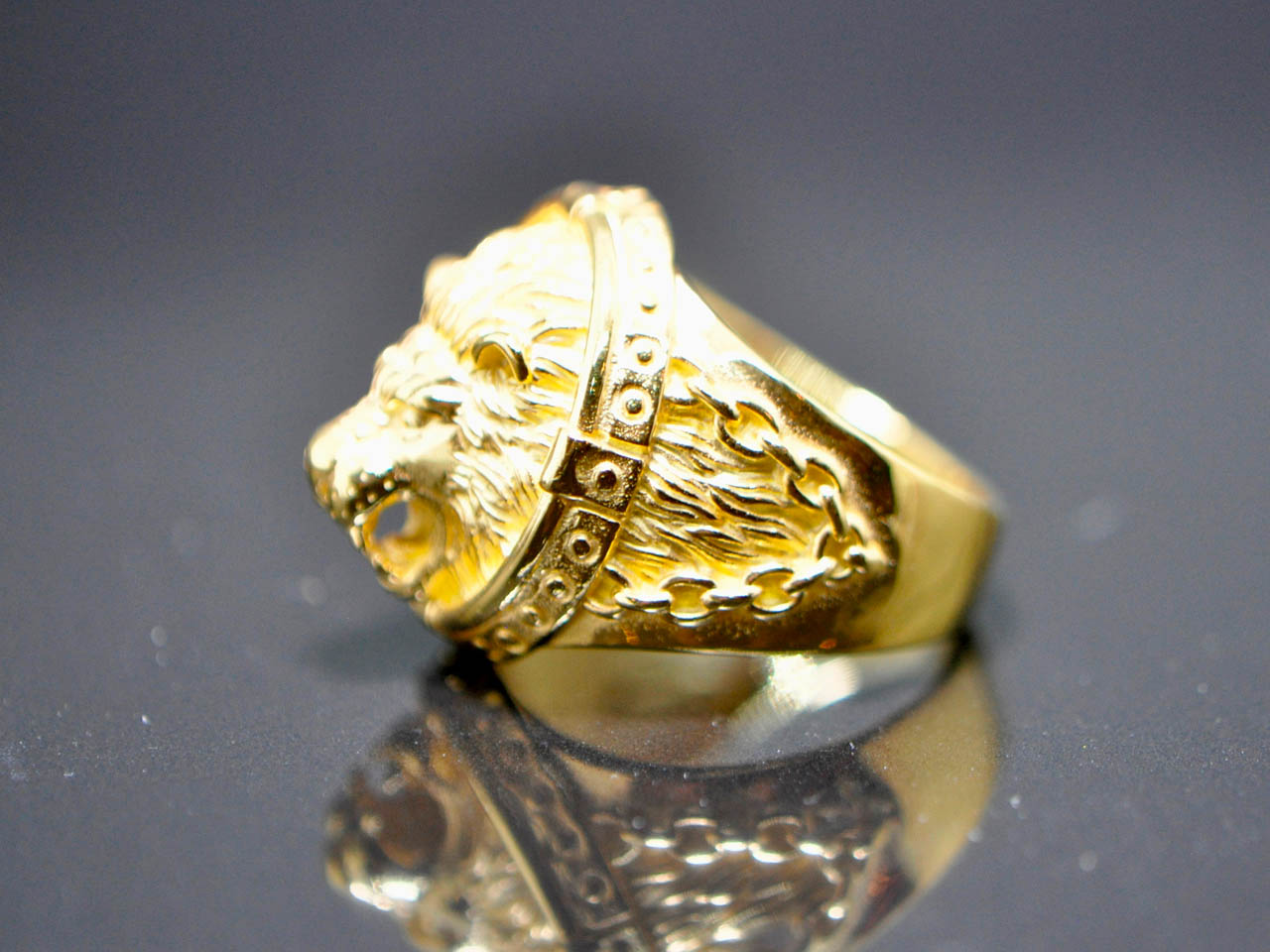 evenwichtig vragen Woning Lion Ring 925 STERLING SILVER Chained LION Head Royal Power Leo King  Exclusive Gift Talisman 22K Gold Plated - ELIZ Jewelry and Gems