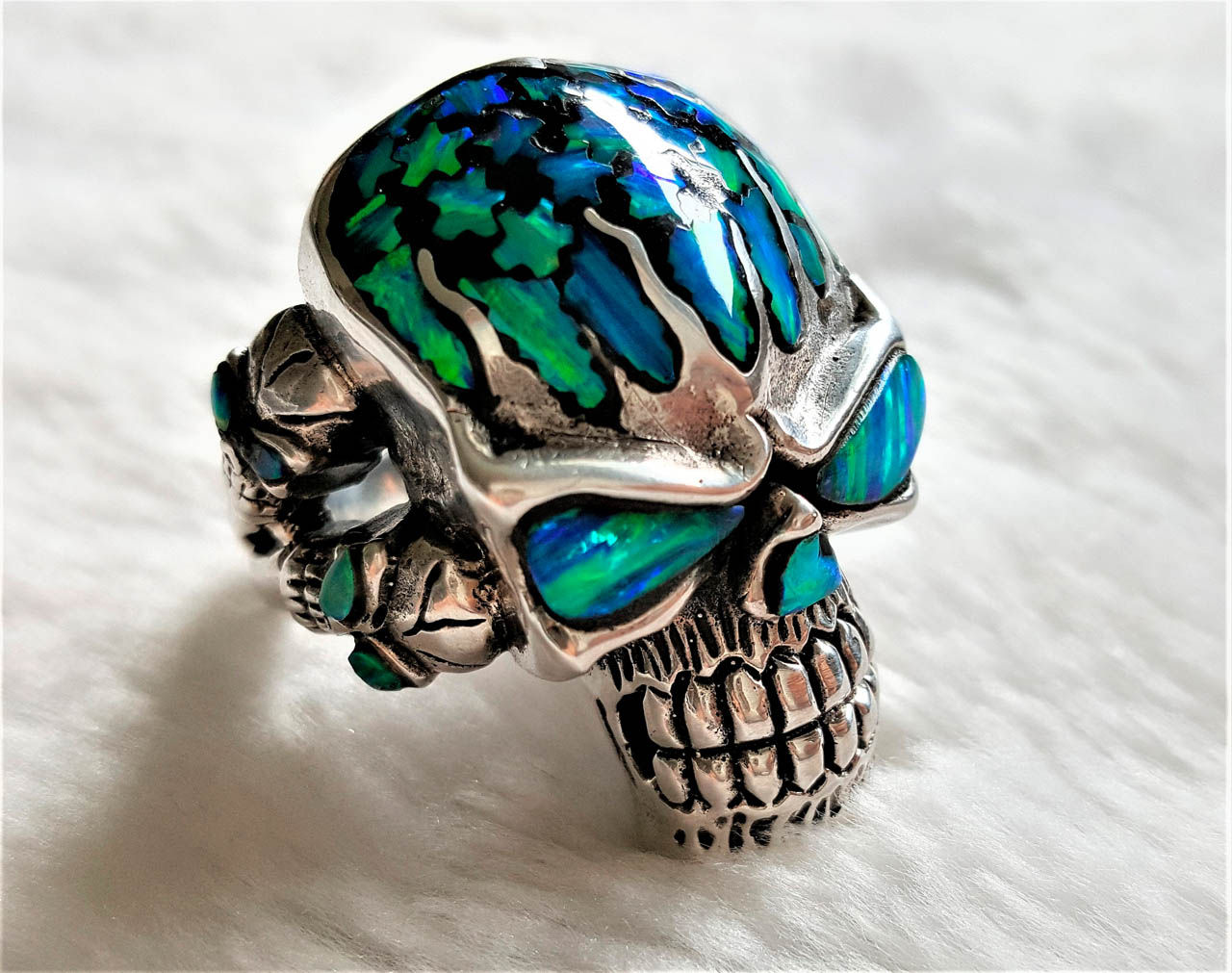 Details about   925 Sterling Silver Alien Skull Ring Mens Biker Rock Punk Ring 8S008A US 7~15 