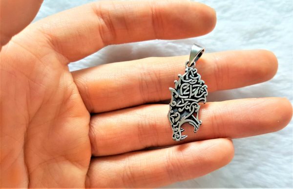 Wolf Pendant STERLING SILVER 925 Wolf Game of Thrones Wolf Talisman
