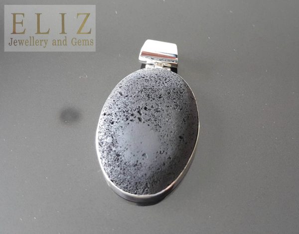 ENERGY CRYSTAL Natural Volcanic Lava Stone Sterling Silver 925 Pendant Mother Earth Essential Oil/Perfume Diffuser
