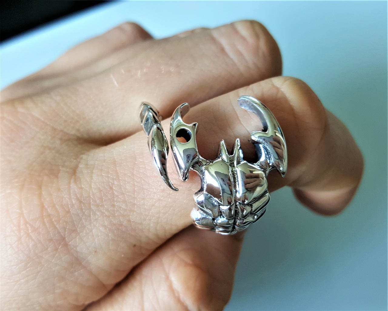 sterling silver or silver-plated handmade Details about   Scorpion Ring 