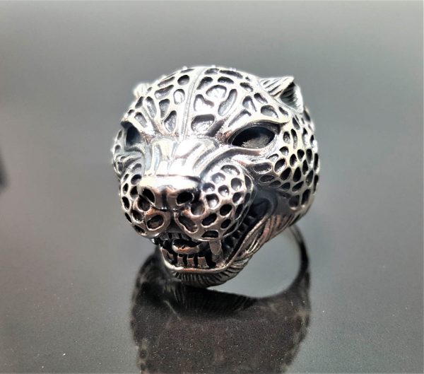 Leopard Ring STERLING SILVER 925 Big Cat Jaguar Panther Totem Talisman Cat Animal Heavy 18 grams