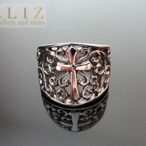 925 Sterling Silver Gothic Cross Ring Excluisve Design