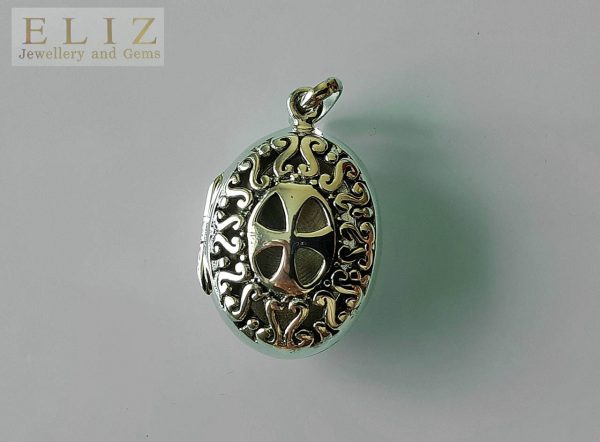 Locket Pendant 925 Sterling Silver Cross Design Picture Beloved Photo Memorial Mother Daughter Gift Talisman Amulet
