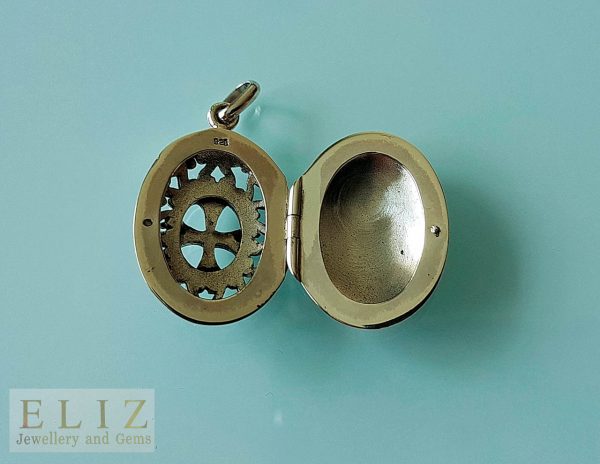 Locket Pendant 925 Sterling Silver Cross Design Picture Beloved Photo Memorial Mother Daughter Gift Talisman Amulet