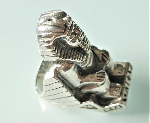 PHARAOH Ring 925 STERLING SILVER Tutankhamun Egyptian Sphinx Ring Ancient Egypt King Son of God Talisman Amulet Sacred Symbol Handmade