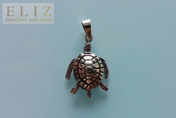Sea Turtle Sterling Silver 925 Pendant Cute Movable Legs&Tail