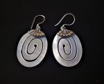 Mother of Pearl STERLING SILVER 925 Pear Shape Earrings Beauty Handmade