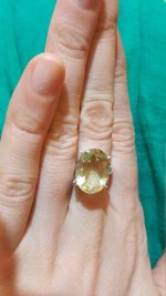 Sterling Silver 925 Ring Natural Lemon Quartz Size 9