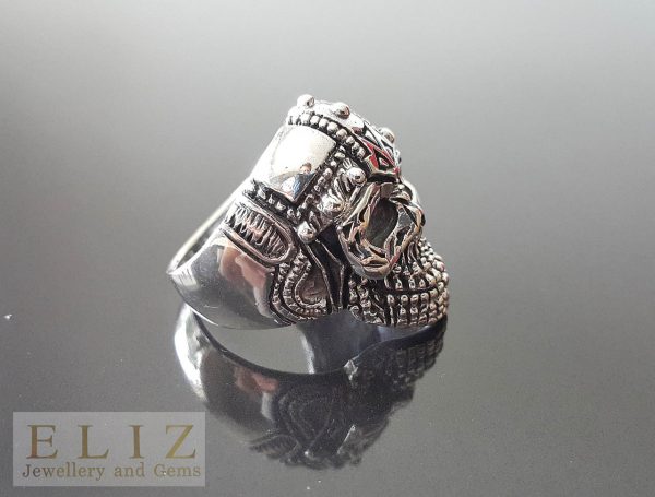 Aztec Tribal Skull .925 Sterling Silver Ring