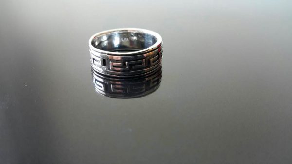 Greek Alpha Beta .925 Sterling Silver Ring 10.5"