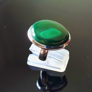 Earth minded MALACHITE Sterling Silver 925 Ring Size 6.5