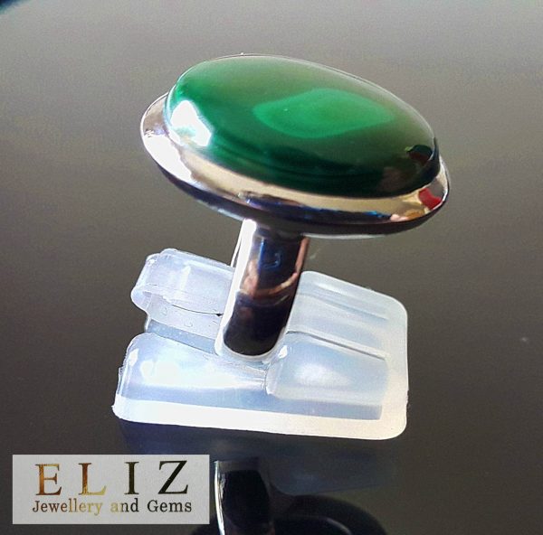 Earth minded MALACHITE Sterling Silver 925 Ring Size 6.5