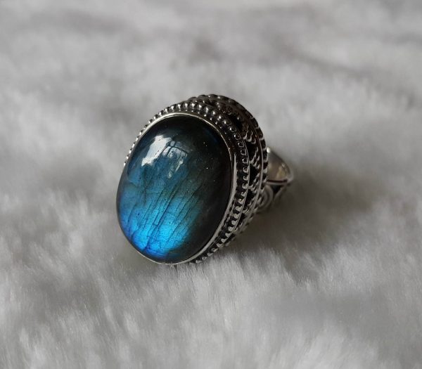 Mysterious LABRADORITE Sterling Silver 925 Ring SZ 8