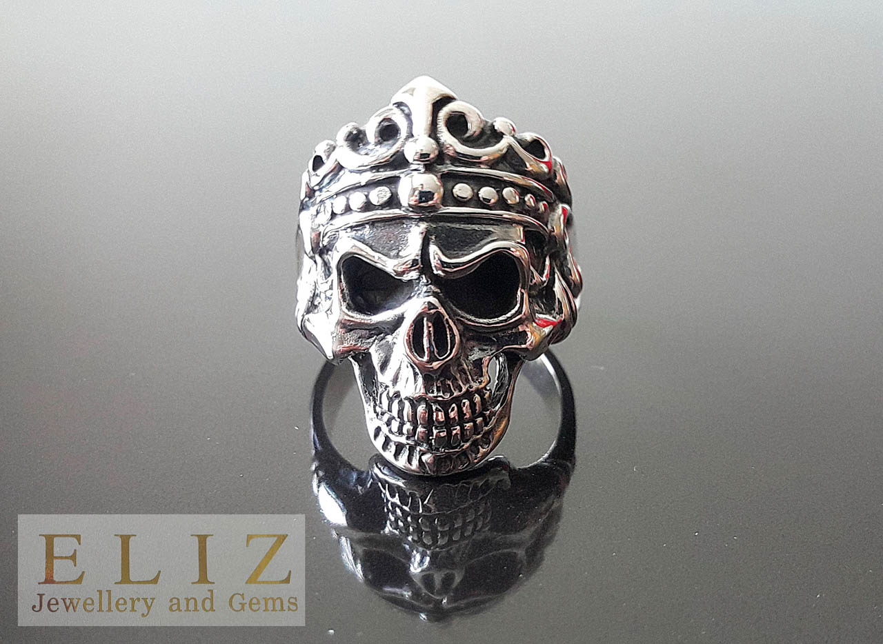 Death Skull Crown Stainless Steel Ring – GTHIC