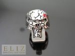 18 Gram's The Punisher Skull with Veins .925 Sterling Silver Ring 9.5' 12'
