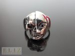 Half Skull Face Mask 925 Sterling Silver Ring Rock Biker Punk Exclusive 21 grams