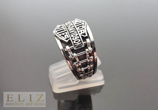 17 Gram's Motor Cycles Chain Link .925 Sterling Silver Ring 9.5' 10' 10.5' 11'