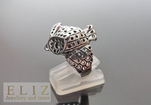 Geometric Owl of Athena Minerva .925 Sterling Silver Ring