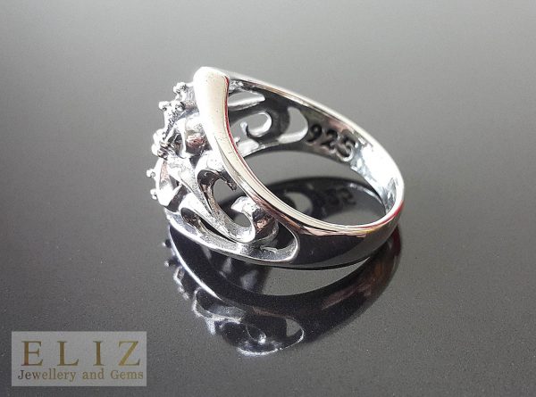 Fleur de Lis Royal Lily Ring STERLING SILVER 925 French Lily Double Mirror Fleur De Lis