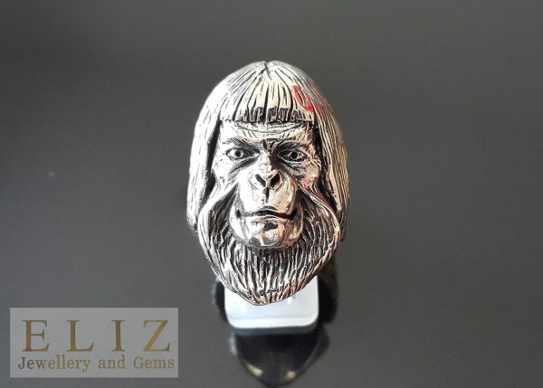 Dr. Zaius Ring 925 STERLING SILVER Planet of the Apes Monkey Chimp Heavy 22 grams