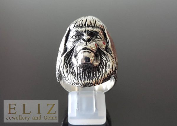 Dr. Zaius Ring 925 STERLING SILVER Planet of the Apes Monkey Chimp Heavy 22 grams