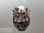 925 Sterling Silver Pirate  Skull biker goth punk rocker Ring 9.5' 10.25'