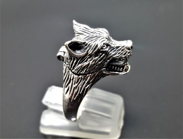925 Sterling Silver Wolf Locket Ring Wolf Head Poison Locket Celtic Wolf Totem Talisman Amulet Secret Compartment