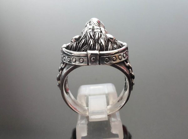Lion Ring STERLING SILVER 925 Chained Lion Head Royal Power Leo King's Exclusive Gift Talisman