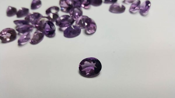 Eliz 10 pcs Loose Amethyst Genuine Gemstones 8x10 mm Amethyst OVAL Cut Stone Faceted Precious African Amethyst
